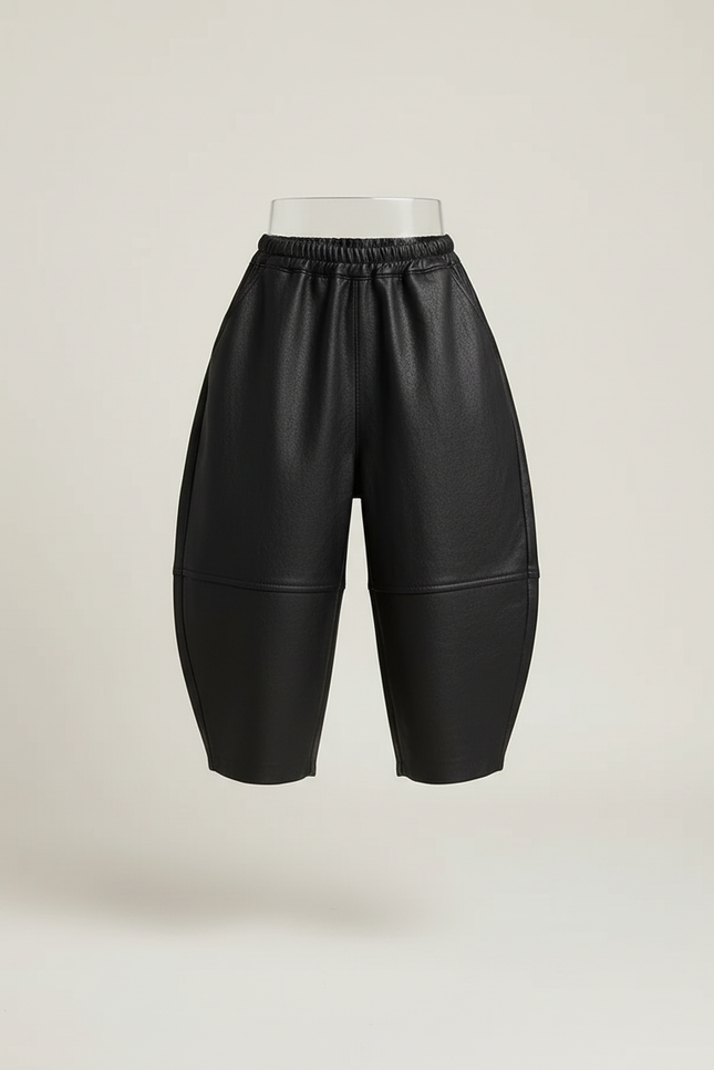 Pantalon Baggy Simili Cuir - Noir - vue 3