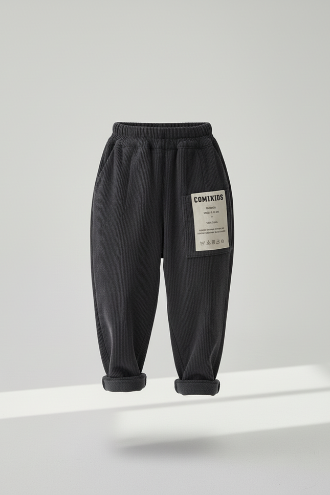 Pantalon Baggy Côtelé Gris Ample Épais Hiver - Cordé - vue 3