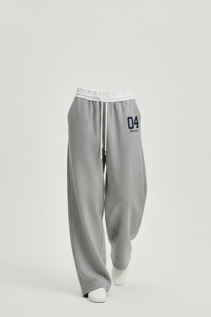 Pantalon Baggy Gris Sportif Ample Cordon Décontracté - Molleton - vue 3