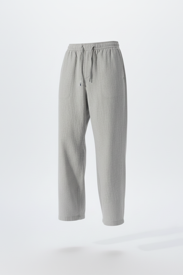 Pantalon Baggy Gris Clair Cordon Ample Homme - Lin - vue 3