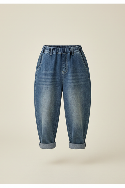 Pantalon Baggy Jean Bleu Ample Enfants Décontracté - vue 3