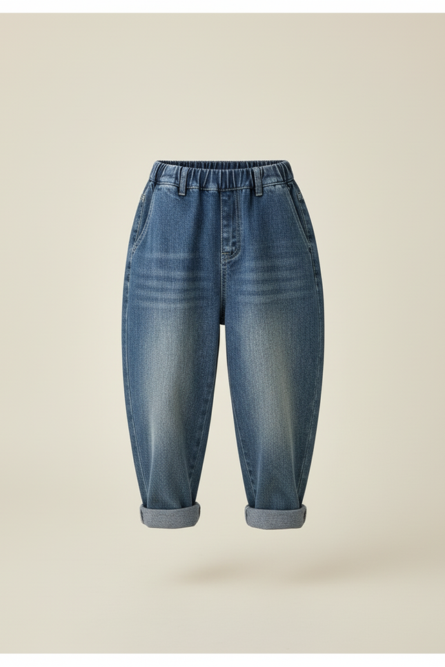 Pantalon Baggy Jean Bleu Ample Enfants Décontracté - vue 3