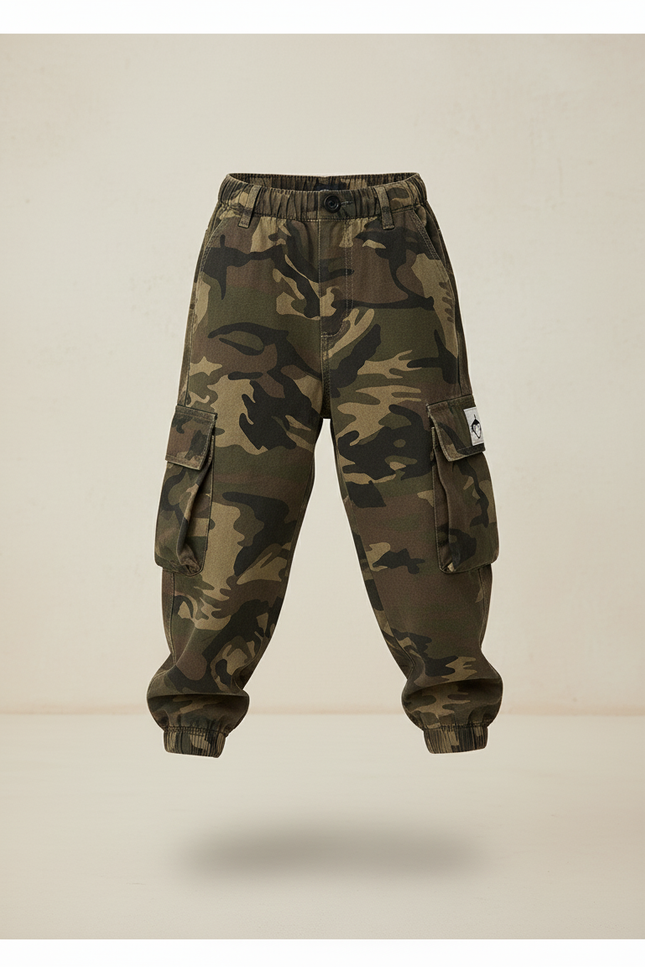 Pantalon Baggy Camouflage Cargo Ample Enfant Décontracté - Imprimé Toile - vue 3