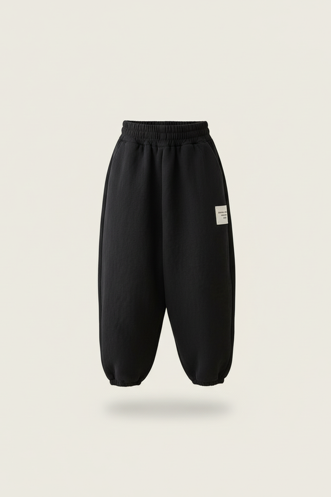 Pantalon Baggy Noir Ample Coton Enfant Décontracté - vue 3