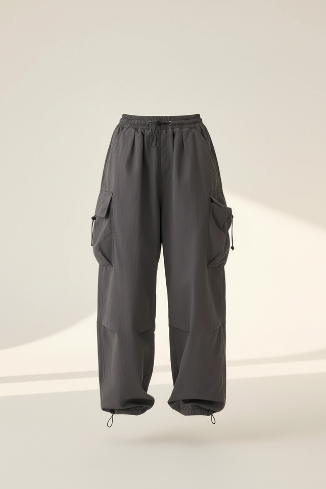 Pantalon Baggy Gris Cargo Ample Décontracté Femmes - Gabardine - vue 3