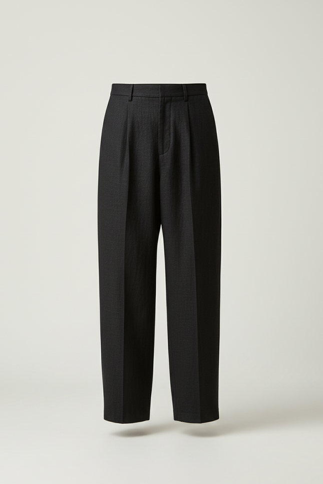 Pantalon Baggy Noir Ample Formel Élégant Homme - Laine - vue 3