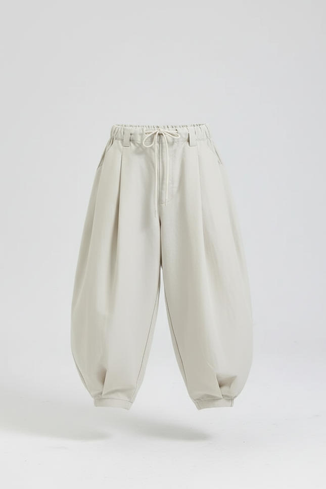 Pantalon Baggy Beige Ample Décontracté Enfant Coton - vue 3