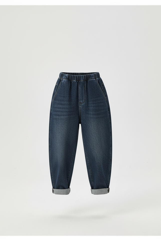 Pantalon Baggy Jean Denim Bleu Ample Garçon Décontracté - vue 3