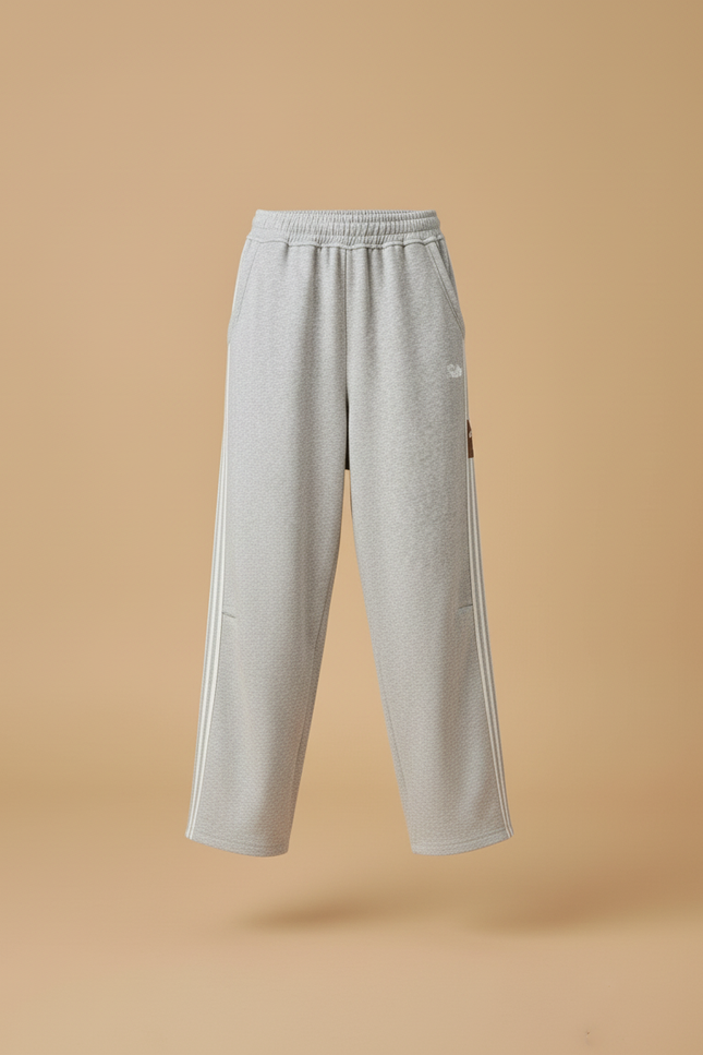 Pantalon Baggy Gris Sport Rayures Blanches Ample Coton - Molleton - vue 3