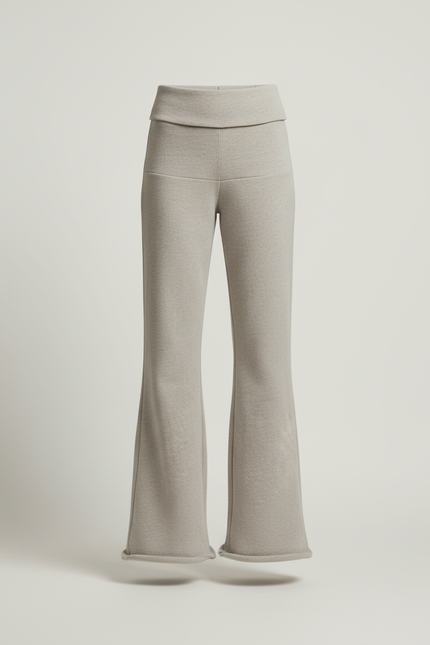 Pantalon Baggy Gris Clair Ample Confortable Évasé - Molleton - vue 3