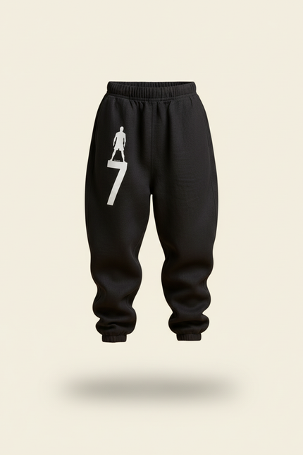 Pantalon Baggy Noir Lin Imprimé Footballeur Garçon - vue 3