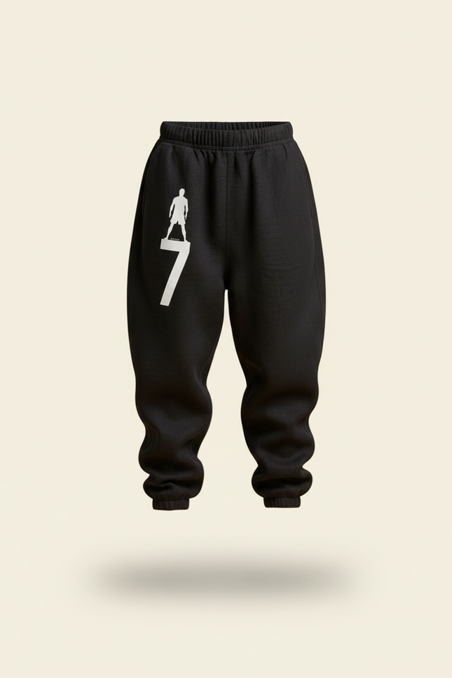 Pantalon Baggy Noir Lin Imprimé Footballeur Garçon - vue 3