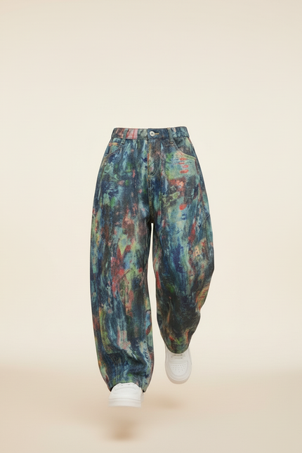 Pantalon Baggy Peinture Colorée Denim Ample Enfant - Multicolore Jean - vue 3