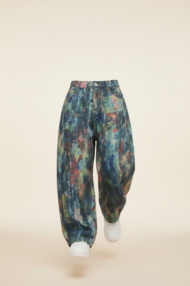 Pantalon Baggy Peinture Colorée Denim Ample Enfant - Multicolore Jean - vue 3