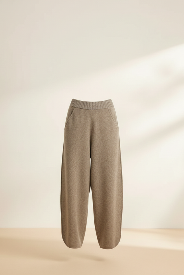 Pantalon Baggy Laine Marron Ample Tricoté Hiver - vue 3