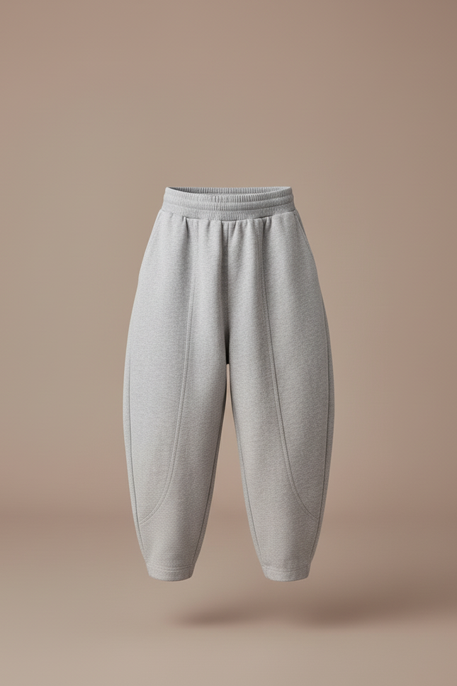 Pantalon Baggy Gris Clair Ample Décontracté Enfant - Molleton - vue 3