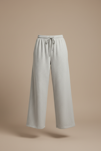 Pantalon Baggy Gris Molletonné Ample Décontracté Femme - vue 3
