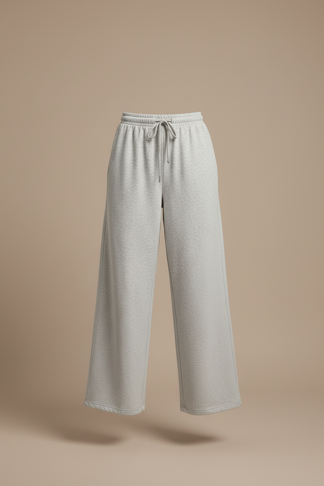Pantalon Baggy Gris Molletonné Ample Décontracté Femme - vue 3