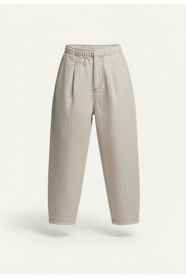 Pantalon Baggy Beige Lin Ample Enfant - vue 3