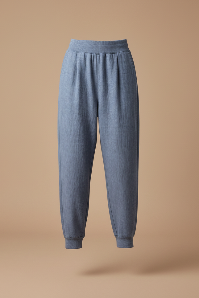 Pantalon Baggy Bleu Coton Ample Confortable Décontracté - Molleton - vue 3