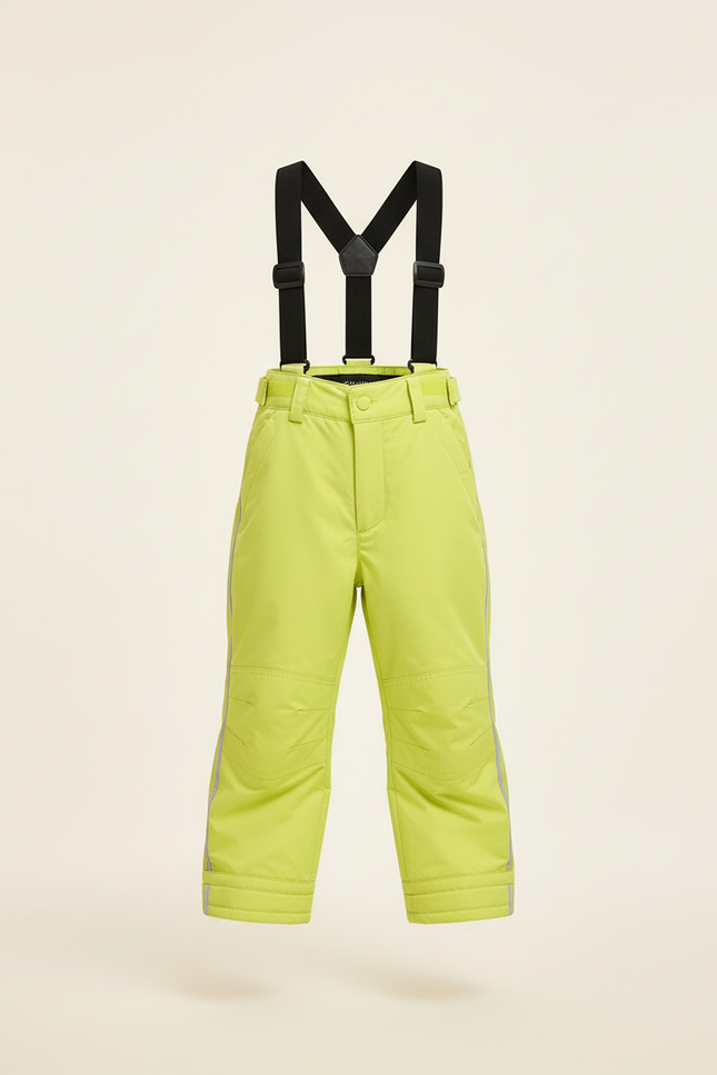 Pantalon Baggy Jaune Bretelles Imperméable Ski Enfant - Polyester - vue 3