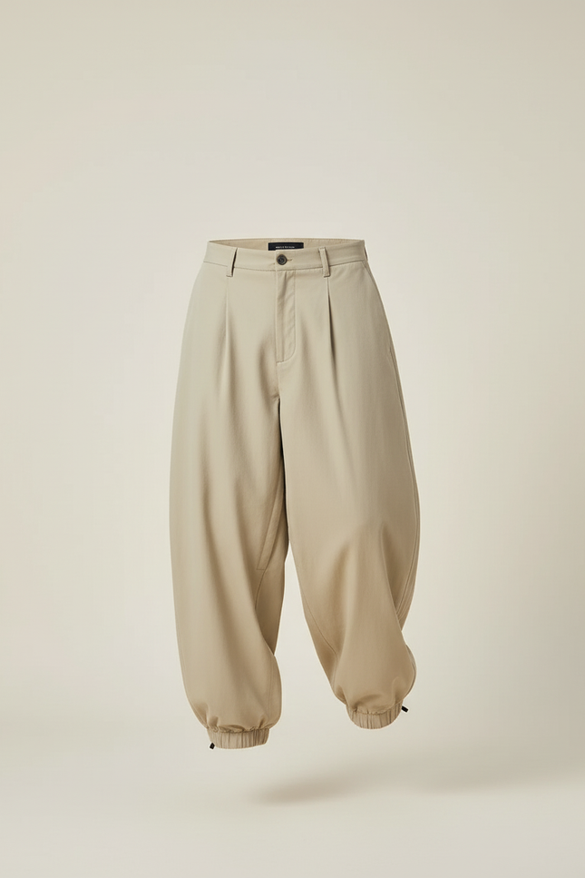 Pantalon Baggy Beige Chino Ample Décontracté Homme - Gabardine - vue 3
