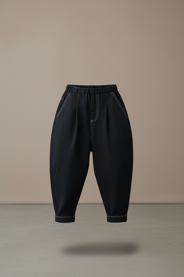 Pantalon Baggy Fille Noir Jogging Denim - Jean - vue 3