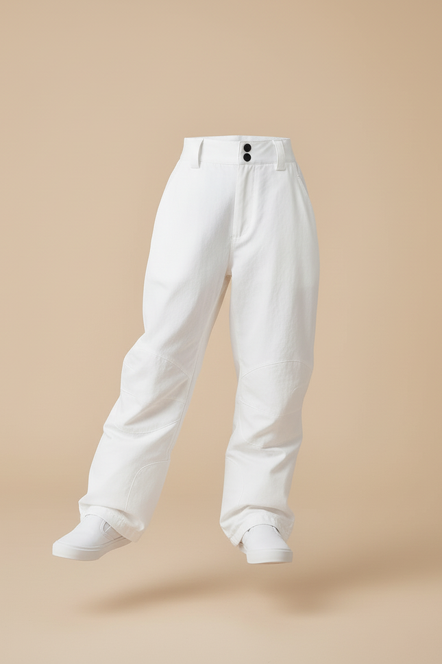 Pantalon Baggy Blanc Ample Bretelles Enfant - Toile - vue 3