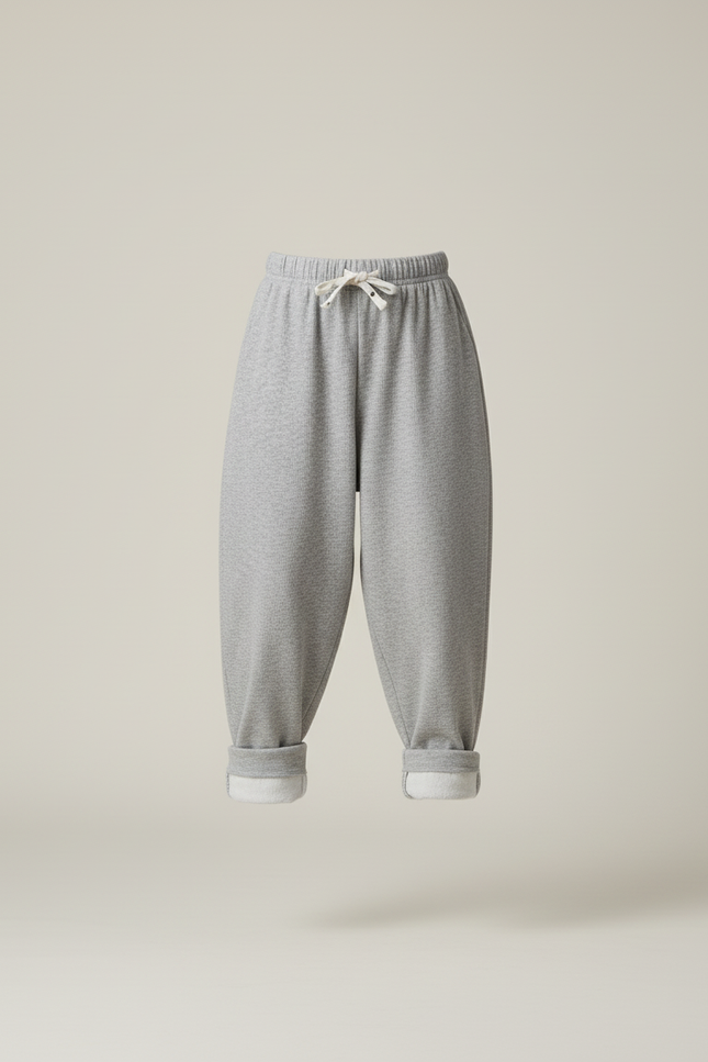 Pantalon Baggy Gris Chiné Décontracté Molletonné Enfant - vue 3
