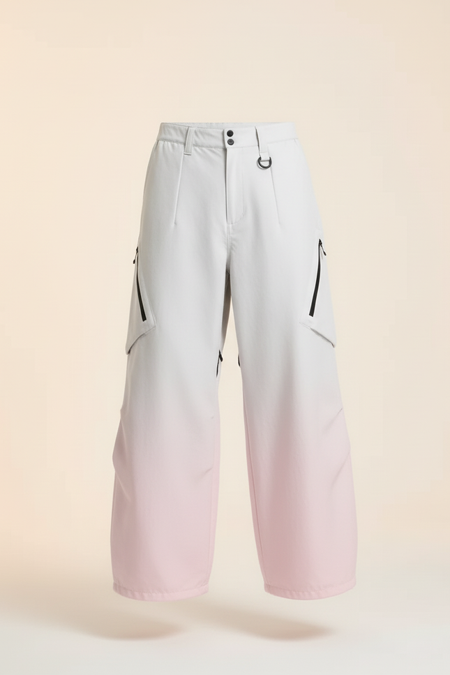 Pantalon Baggy Blanc Rose Dégradé Imperméable Cargo Homme - Multicolore Polyester - vue 3