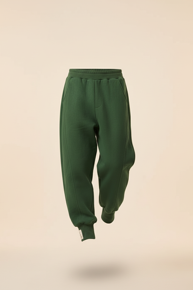 Pantalon Baggy Vert Ample Décontracté Homme Molletonné - vue 3