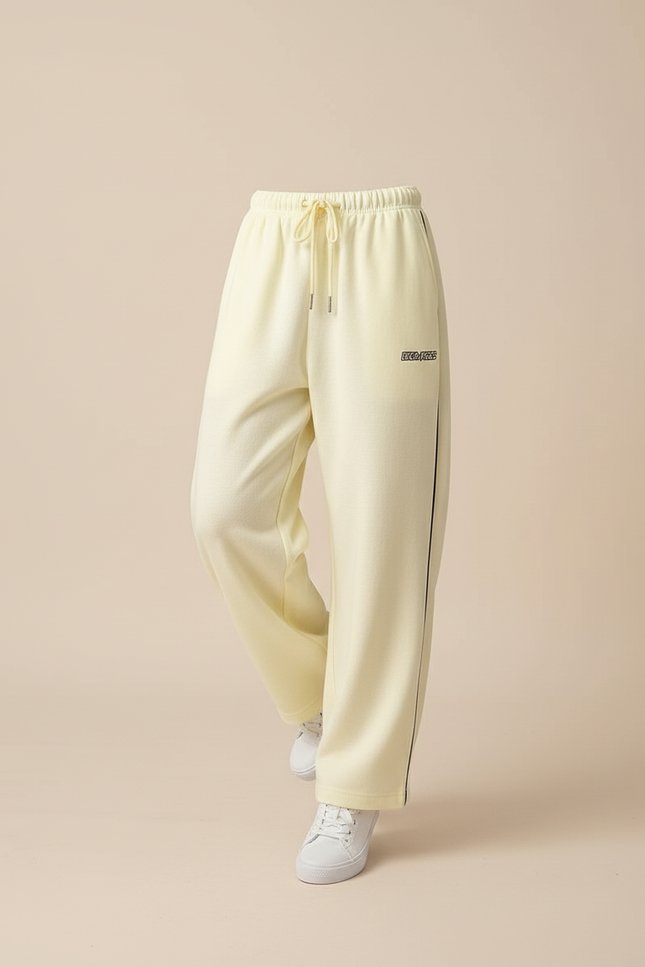 Pantalon Baggy Jaune Ample Décontracté Rayures - Molleton - vue 3