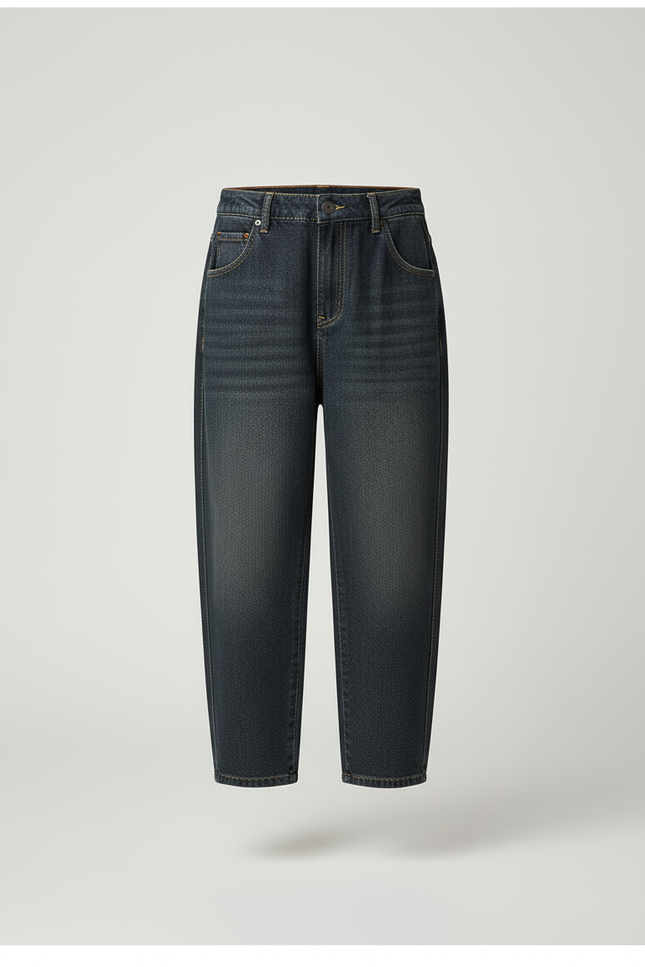 Pantalon Baggy Jean Délavé Ample Noir Confortable Garçon - vue 3