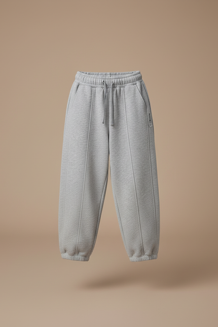 Pantalon Baggy Gris Molleton Ample Garçon Décontracté Confortable - vue 3
