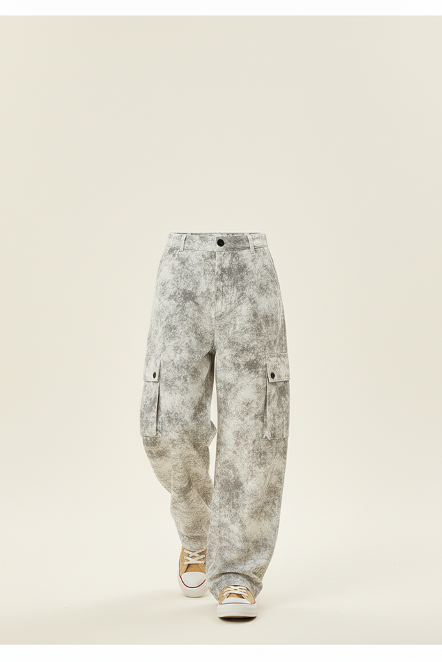 Pantalon Baggy Cargo Imprimé Gris Décontracté Garçon - Molleton - vue 3