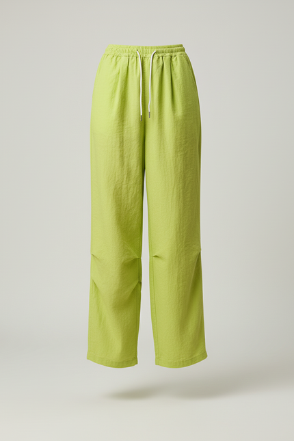 Pantalon Baggy Vert Fluorescent Ample Décontracté Cordon - Polyester - vue 3