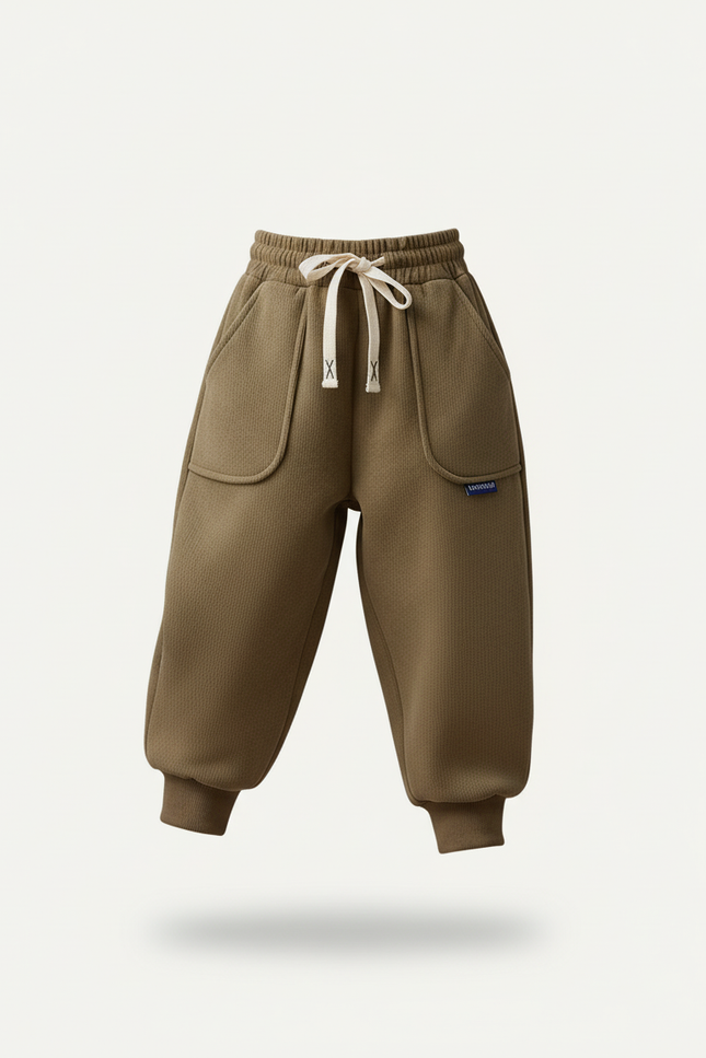 Pantalon Baggy Vert Kaki Ample Molleton Enfant - vue 3