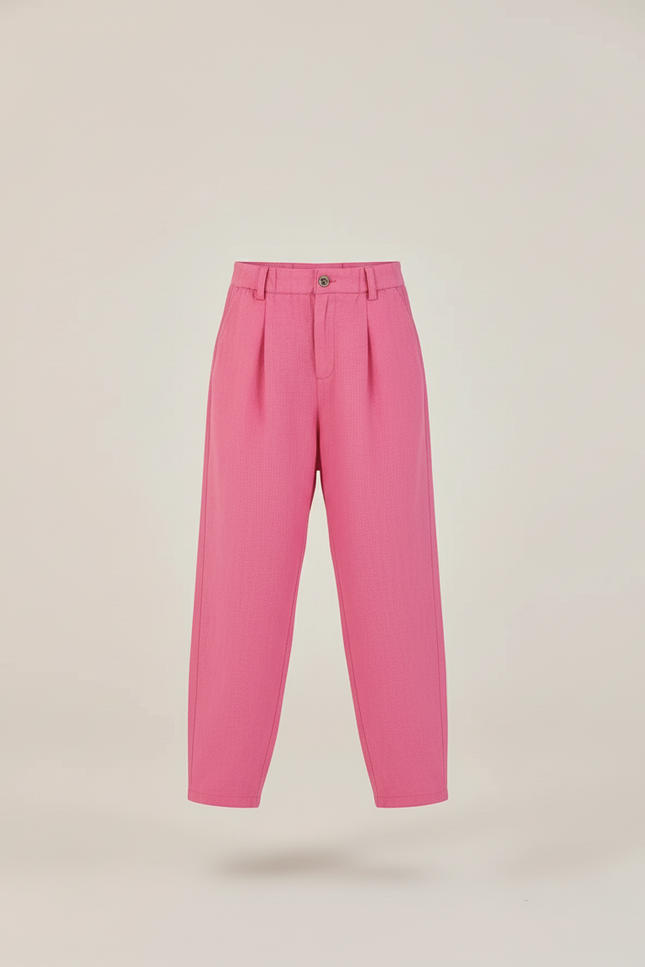 Pantalon Baggy Rose Ample Décontracté Lin Enfant - vue 3