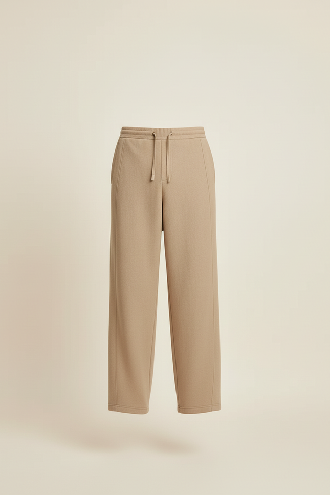 Pantalon Baggy Beige Tricoté Ample Décontracté Homme - Molleton - vue 3
