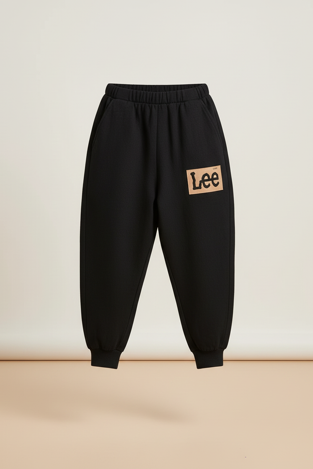 Pantalon Baggy Noir Ample Molletonné Logo Enfant - vue 3