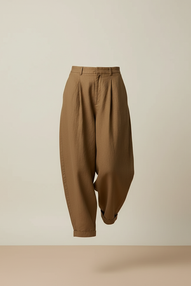 Pantalon Baggy Kaki Femme - Lin - vue 3