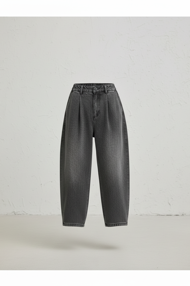 Pantalon Baggy Gris Foncé Denim Ample Garçon Décontracté - Jean - vue 3