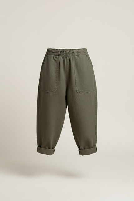 Pantalon Baggy Vert Kaki Lin Ample Enfant - vue 3