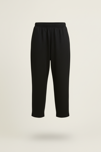 Pantalon Baggy Noir Ample Côtelé Élastique Fille - Cordé - vue 3