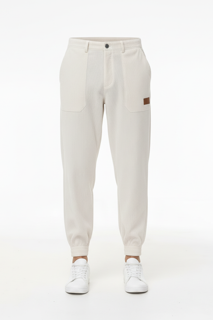 Pantalon Baggy Côtelé Beige Ample Confortable Homme - Cordé - vue 3