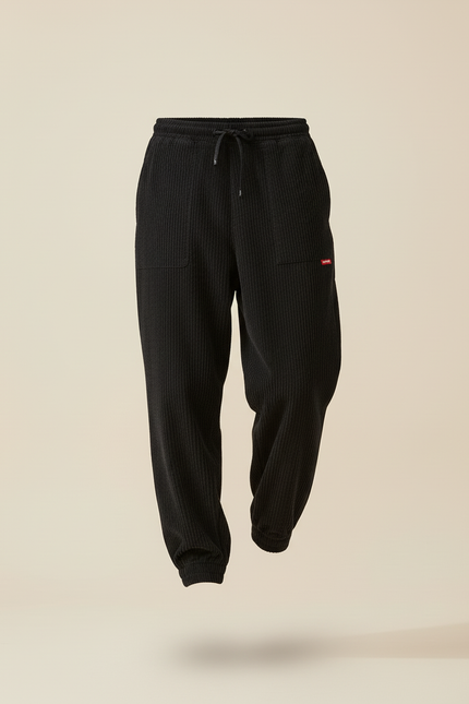 Pantalon Velours Baggy - Noir Cordé - vue 3
