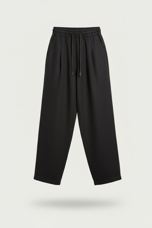 Pantalon Baggy Noir Ample Fluide Décontracté Enfant - Laine - vue 3