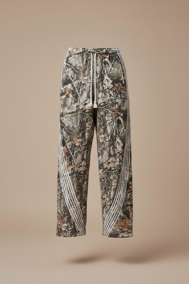 Pantalon Baggy Camouflage Ample Cordon Décontracté Homme - Multicolore Molleton - vue 3