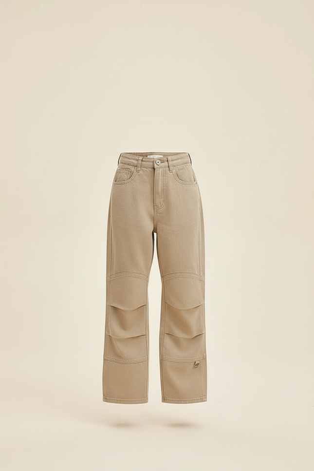 Pantalon Baggy Kaki Cargo Ample Denim Fille - Jean - vue 3