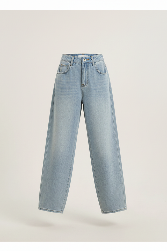 Pantalon Baggy Jean Bleu Clair Ample Décontracté Fille - vue 3